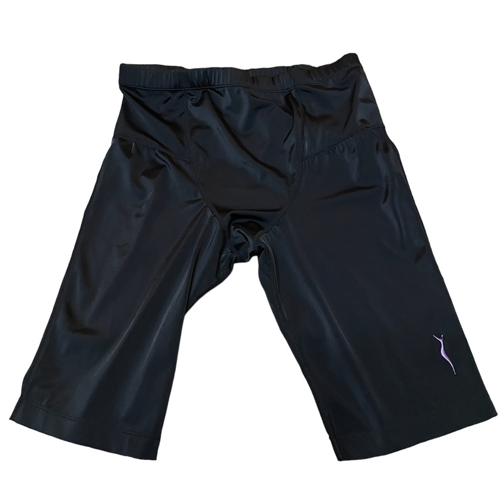 Black Women's Cycling/Compression Shorts with Subtle Purple Logo